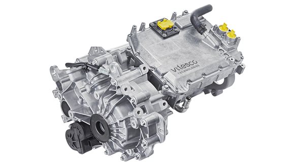 Der im Honda-Modell e:Ny1 verbaute Achsantrieb EMR3 integriert Leistungselektronik, Elektromotor und Untersetzungsgetriebe 